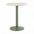Mesa de Bar Redonda 70 x 105 cm com Tampo Bege e Base Verde-sálvia