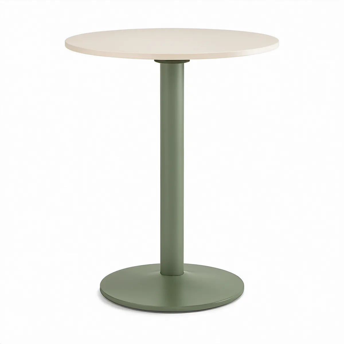 Mesa de Bar Redonda 70 x 105 cm com Tampo Bege e Base Verde-sálvia